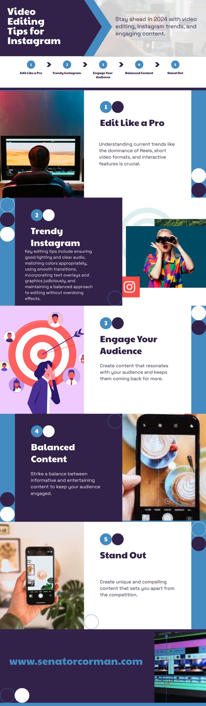 Video Editing Tips to Stand Out on Instagram infographic
